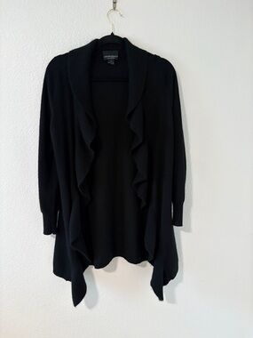 Cynthia Rowley Black Cashmere Open Cardigan